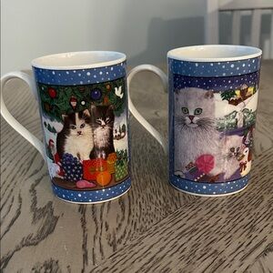 Vintage Dunoon Cat Mugs- Set of 2